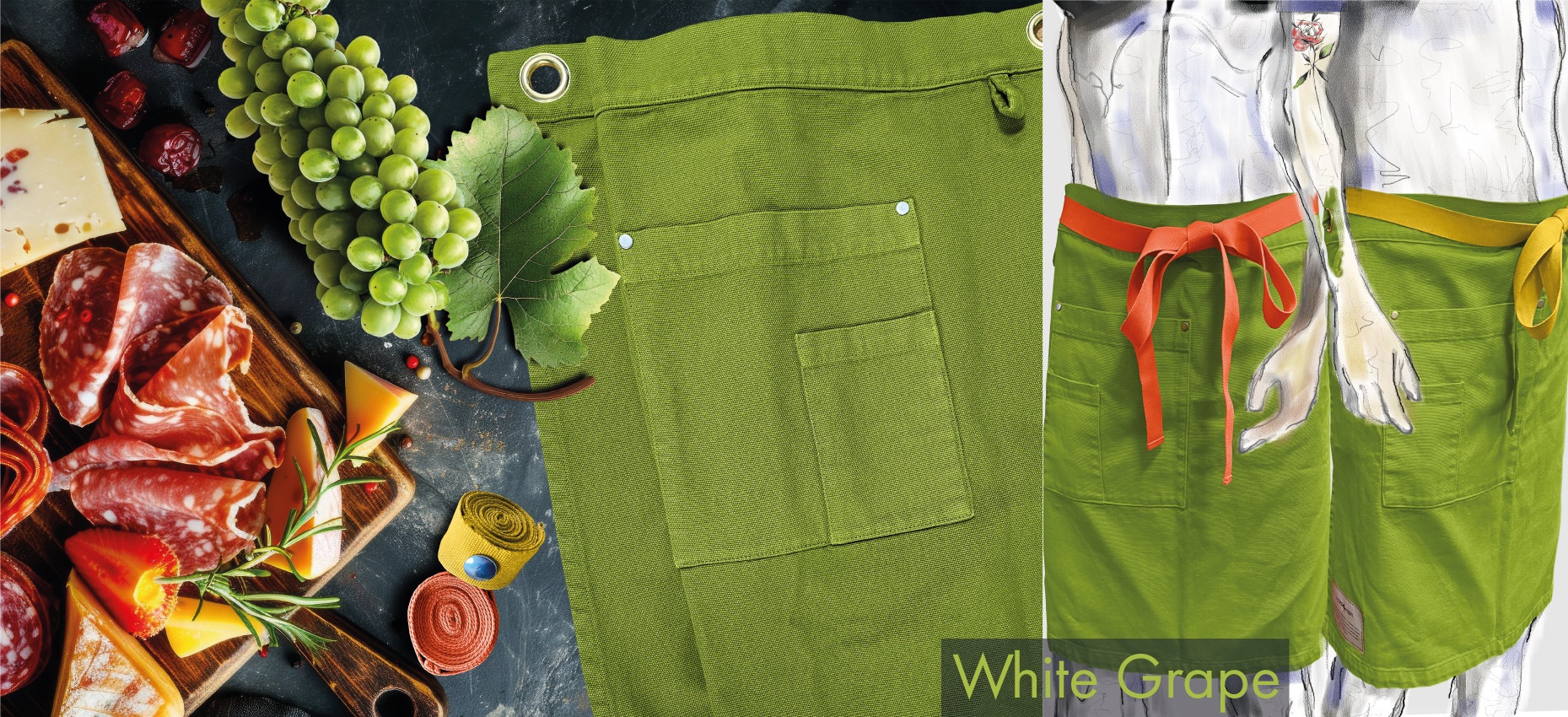 La Carpe Et Le Lapin White Grape Tablier Cuisine Taille Long La Carpe Et Le Lapin White Grape Tablier Cuisine Taille Long