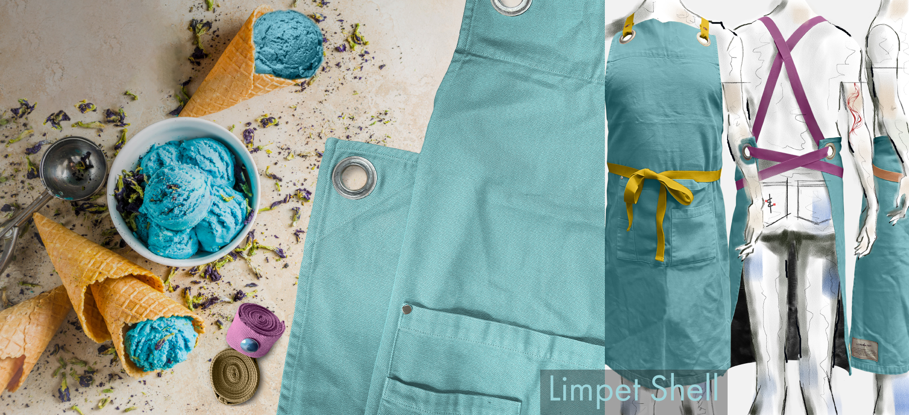 La Carpe et Le Lapin Tablier cuisine bavette Limpet Shell La Carpe et Le Lapin Tablier cuisine bavette Limpet Shell