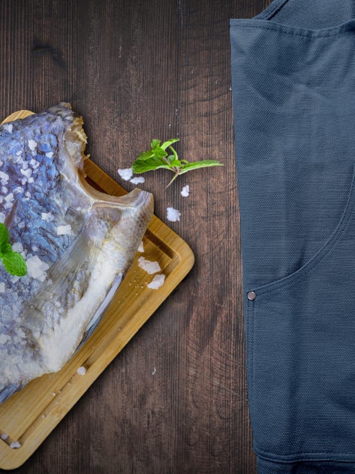 La Carpe Et Le Lapin Tablier Cuisine Japonais Denim Brut